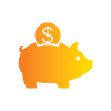 Orange piggy bank icon